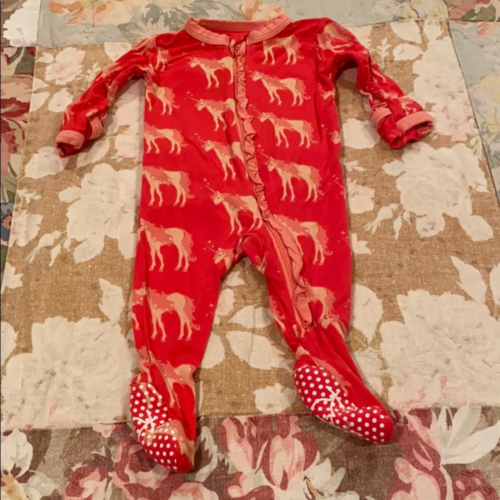 Kickee Pants ruffle zipper footie